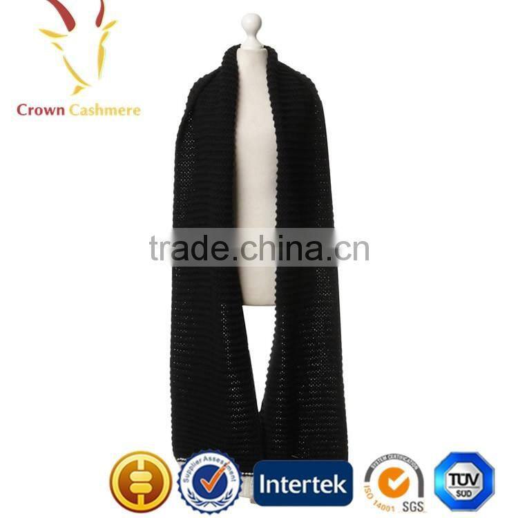 Fashion Scarf Knitting Patterns Free Knitted Black And White Cashmere Scarf