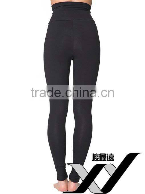 China wholesale women cotton spandex high waist leggings