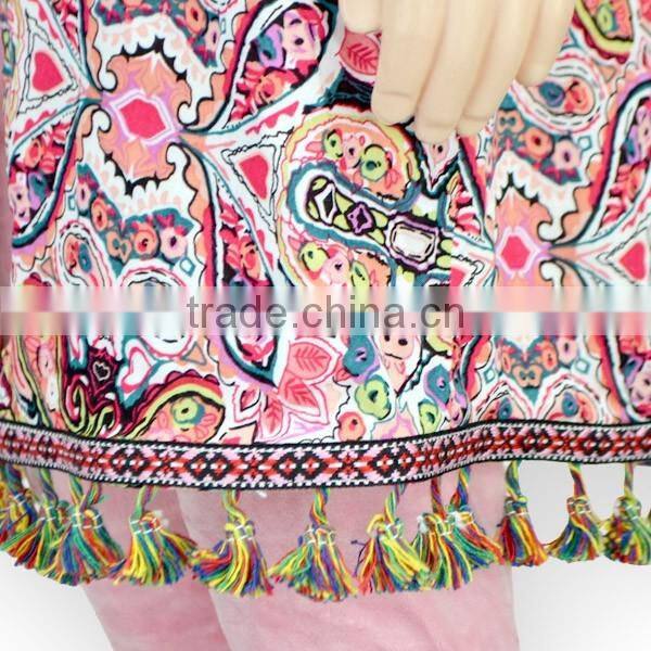 2016 Bohemian Tassel Style Kids Coat Teen Girls Fashion Overall For Winter Or Autumn