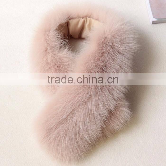 Myfur Light Grey Fox Fur Made Luxury Genuine Fox Fur Collar for Coat