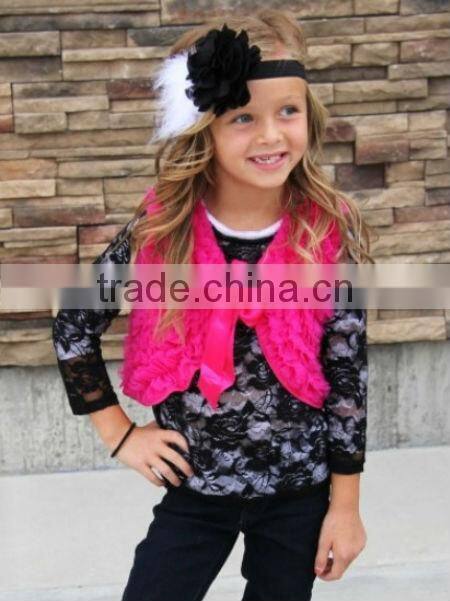 2014 hot sale wholesale sweet girls fashion chiffon ruffle shawls 0-7 yrs old
