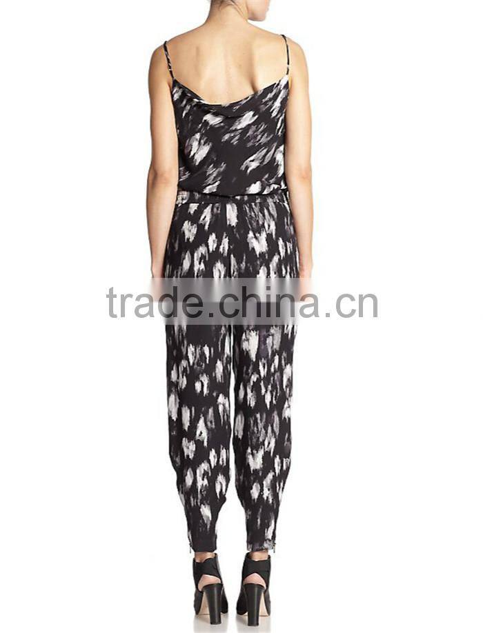 2015 new arrival floral long harem jumpsuit for women