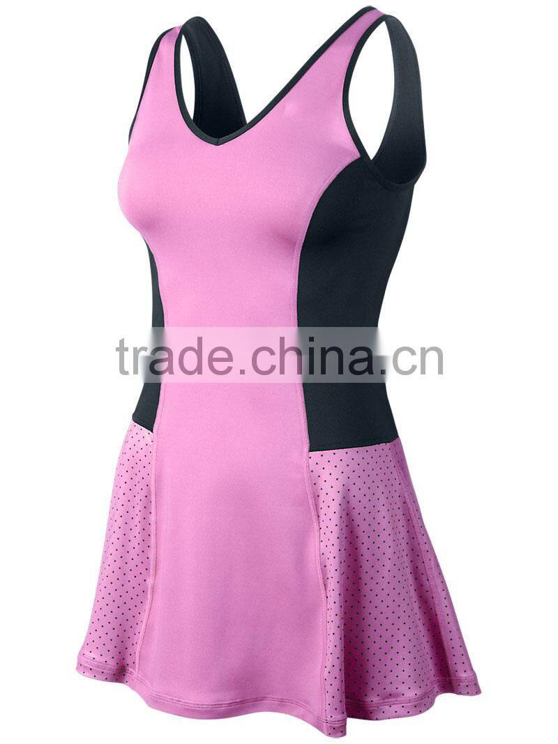 V-back Tennis Dress/Fashion Sport best design Tennis Uniforms