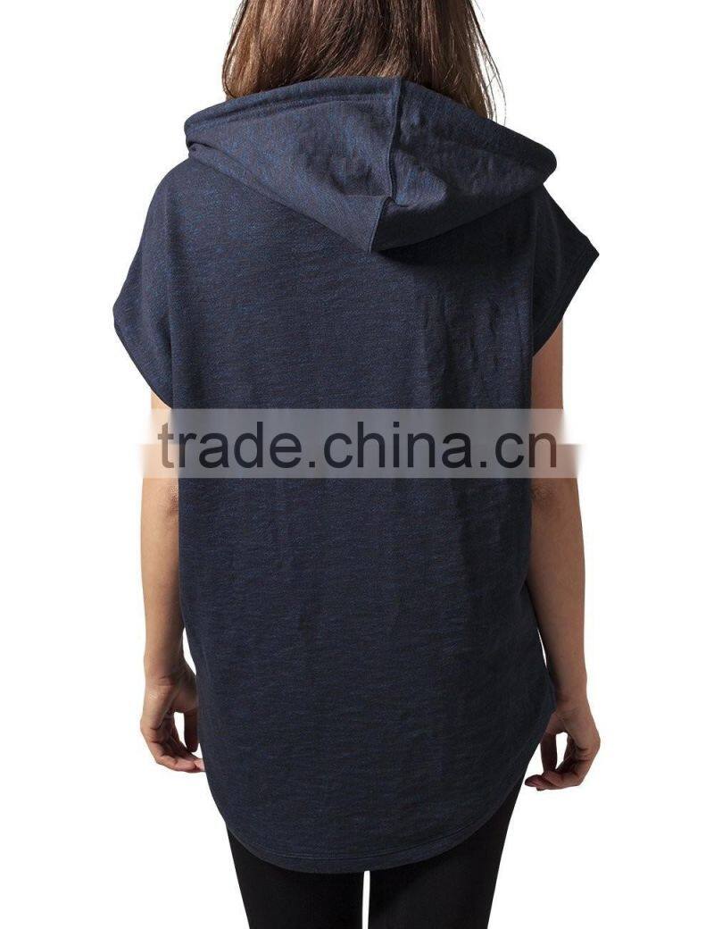 Ladies Melange Sleeveless PulloverTerry Hoody Jumper