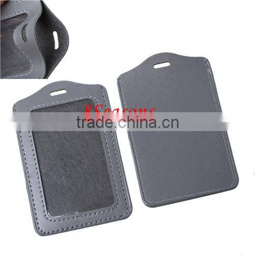 Gray Vertical Polyurethane ID Cards Badges Holders 11.3cm x7.3cm