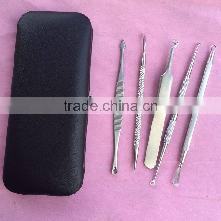 Curved acne clip tweezer extractor needle blackhead Comedones Whitehead remover
