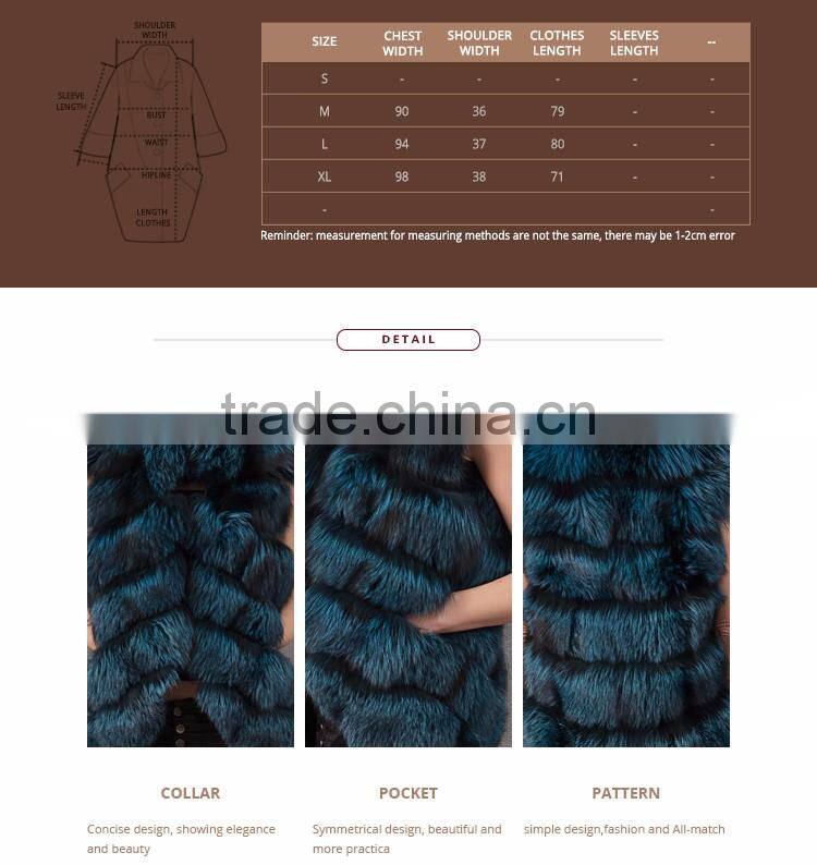 Factory Royal wholesale blue fox fur vest genuine fox fur clothes