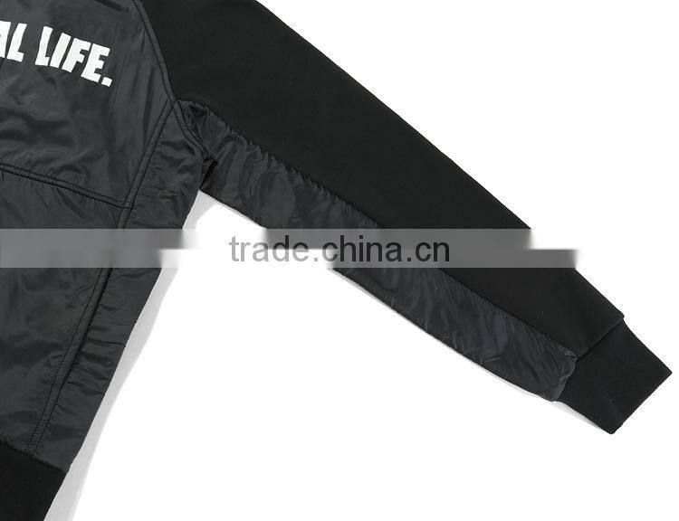 Cut And Sew Hoodie Two tone Print Long sleeve hoodie