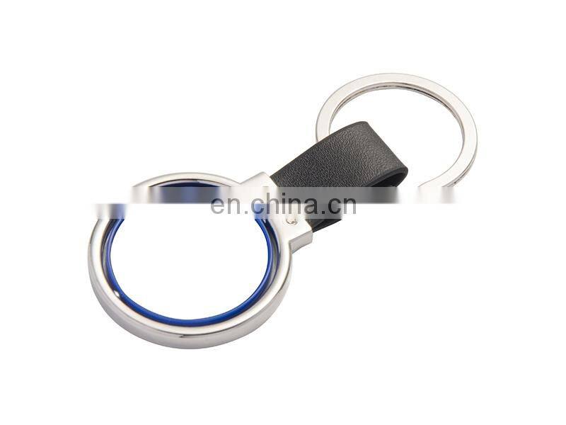 Wholesale Sublimation blanks PU Key Chain Rotating Circle YA124