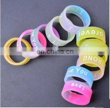 Fashion Couples Ring Candy Color Glow In The dark Ring Hand Ring Silicone Elastic Rope