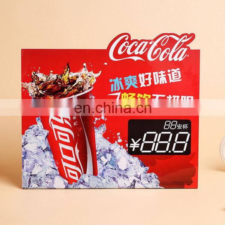 factory manufacture customized Plastic pvc stand up advertising price tag/PVC billboard recommended card