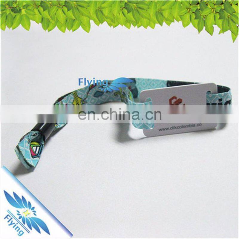 Holiday break Festival wristband with custom logo for event, all kinds festival fabric bracelets