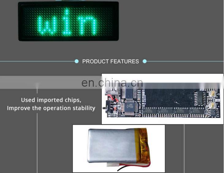 LANPAI Wholesale scrolling LED Message Badge/ Tag