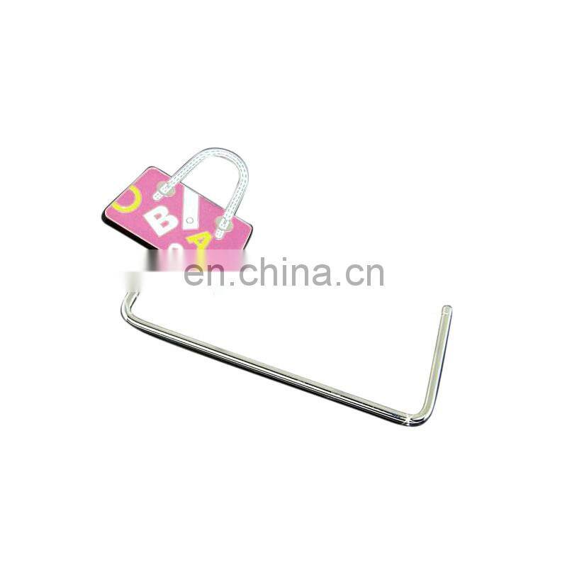 Custom round metal straight hook bag hanger for lady
