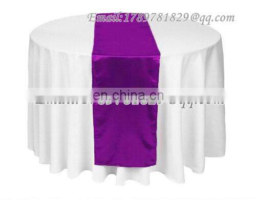 Wholesale factory hot selling 100%ployester satin table runner for wedding