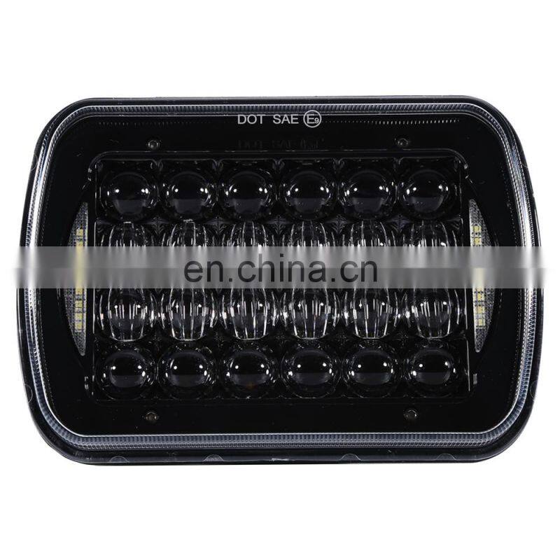 Hi/Lo beam waterproof USA chip Sealed Beam 12v 24w 5x7" Square Led Headlights for truck heavy duty motorcycle auto parts