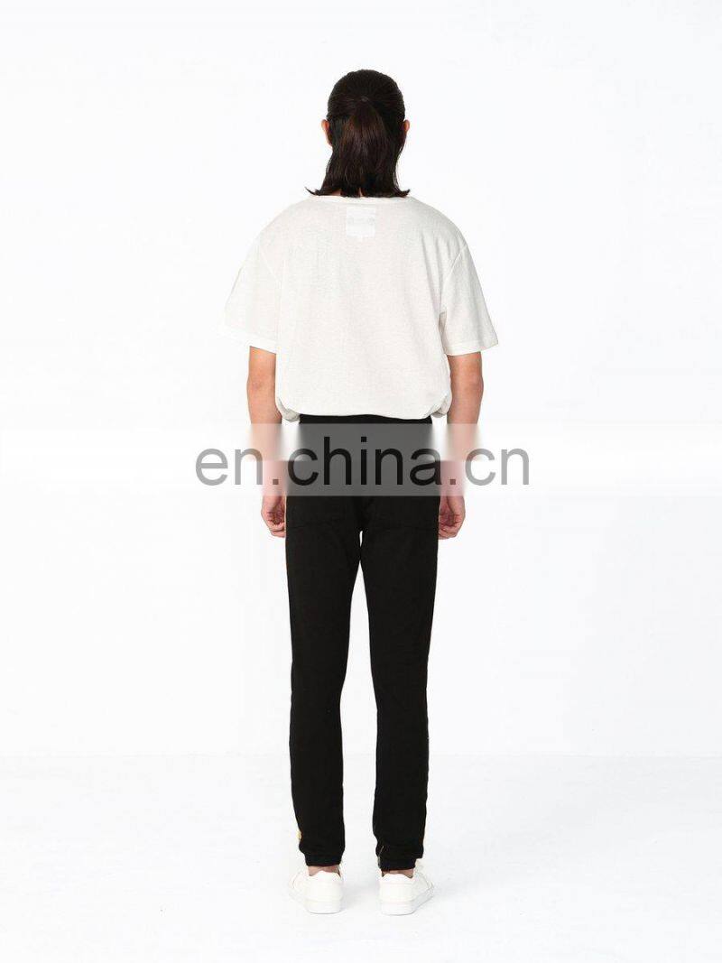 DiZNEW China OEM Factory Wholesale Black Drawstring Track Pants