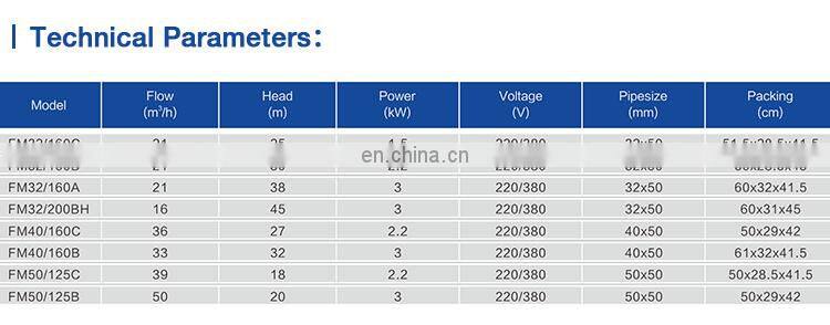 Long distance water supply fire fighting centrifugal water pump