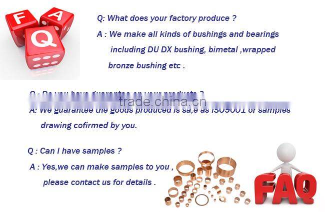 Solid-lubricant-inlaid brass flange bushing, copper guide bush ,sintered bronze bushing