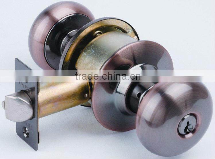 3351AC-ET:TRUST ANSI Grade 3 Cylindrical Knob Lock with brass cylinder