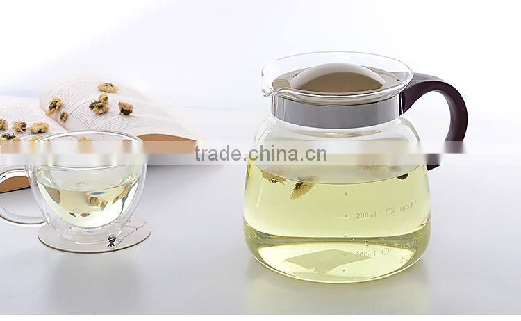 Glass carafe manufacturer, fire resistant water pot, 1.8 liter large coffee & tea pot