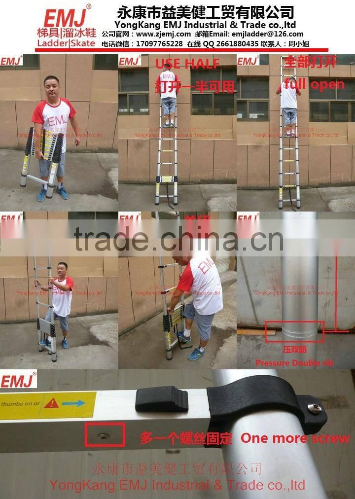 Aluminium telescopic ladder 3.8M