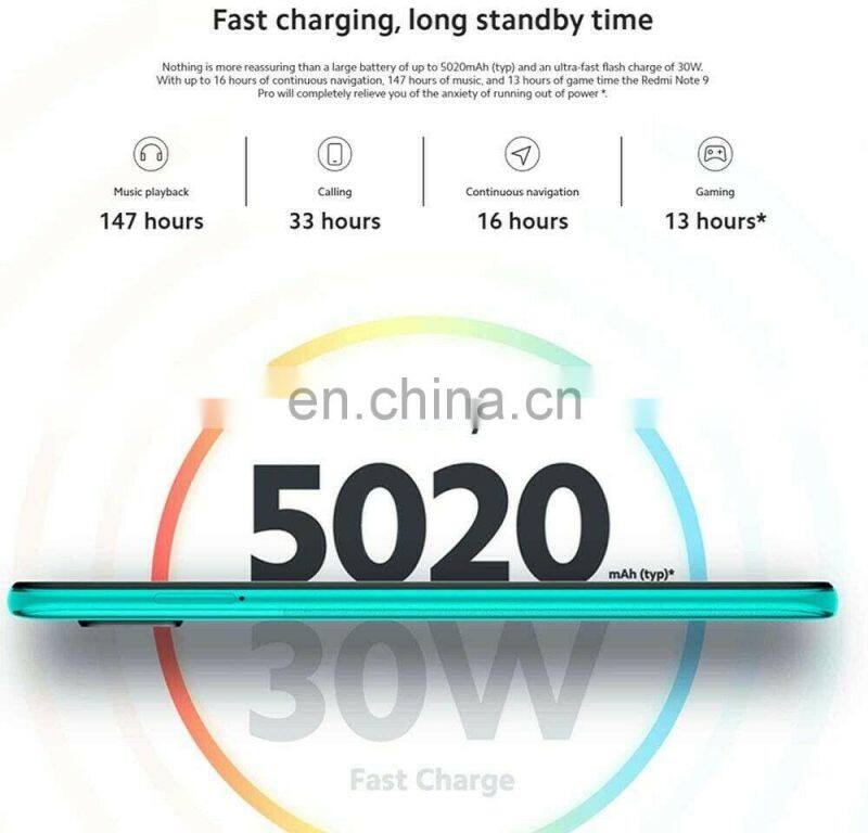 Hot Selling Red mi Note 9 Pro 6GB 128GB Snapdragon 720G 6.67" 5020 mAh 64MP Quad Camera Red mi Note 9 Pro 128 gb