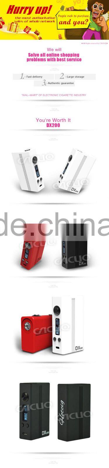 Alibaba online supplying best vapor mod 100% Authentic hot cig DNA 200 Chip Made in USA Hotcig DX 200W 3s Li-po hot cig DX 200