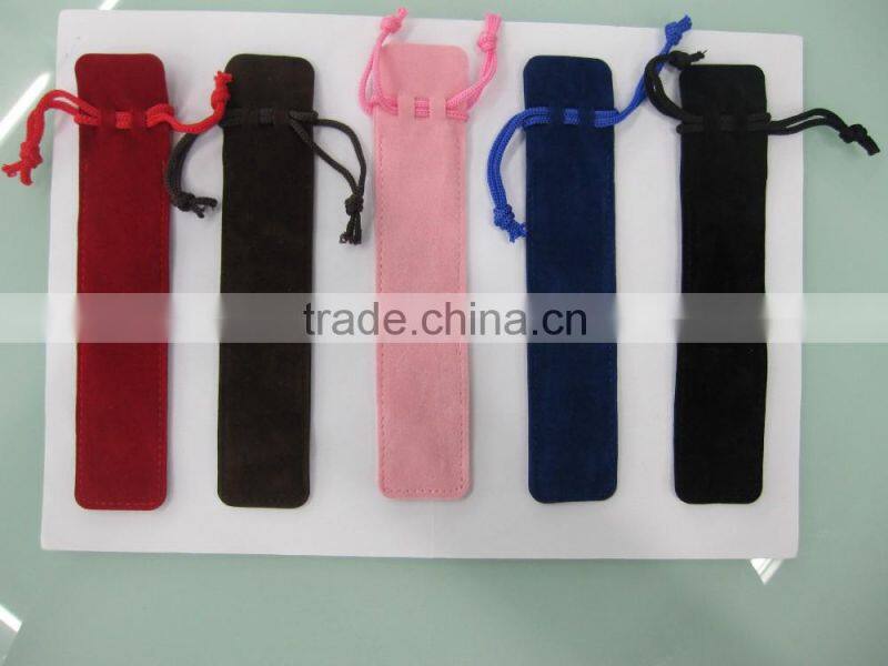 Thick fleece fabric pencil case Drawstring Flannel pencil case High-grade pen bag mini style factory manufacture