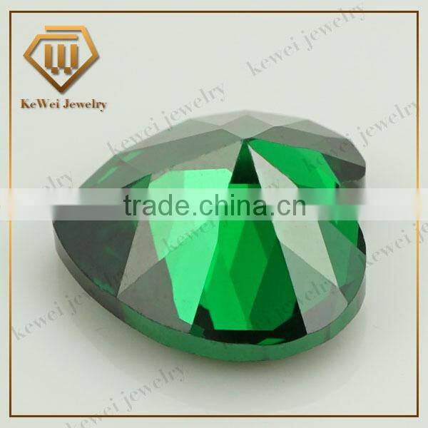 Jewelry Green Color Heart Shape 7*7mm AA grade Cubic Zirconia