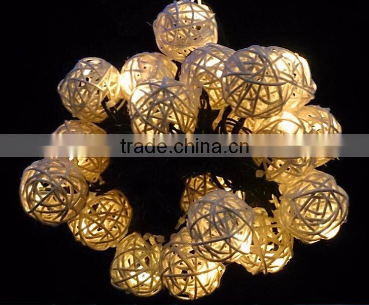Solar Powered Handcraft 20LEDS Rattan Ball light Plug-in Decoration Light Holiday Lighting