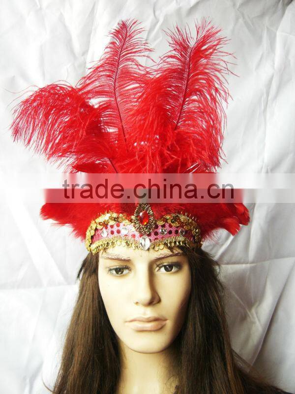 Women Hair headdress With Ostrich Feather