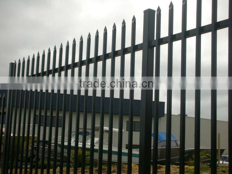 Spear top tubular steel fence and slide gate hot sale