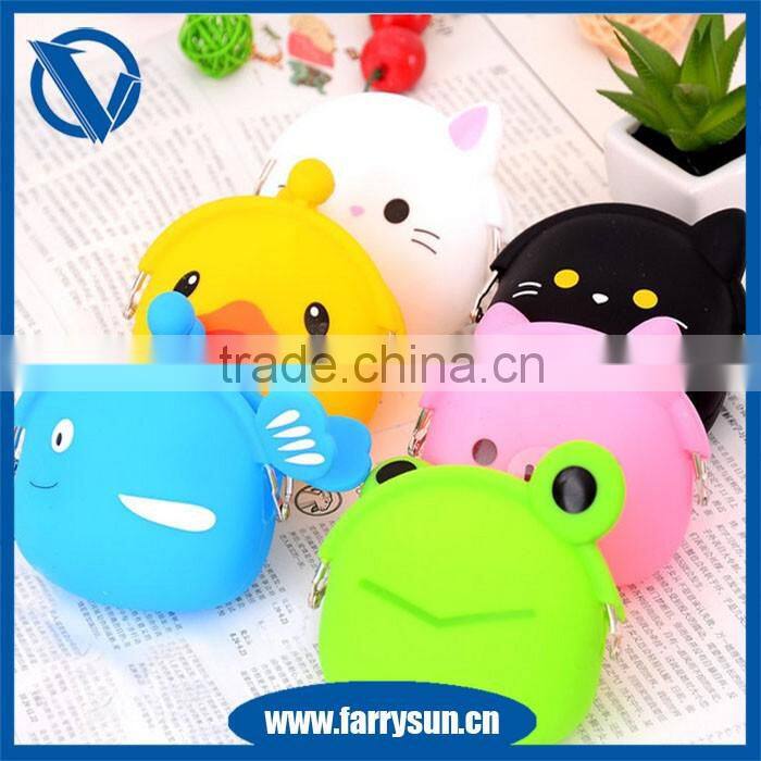 Promotion lovely silicone rubber squeeze jelly pocket coin purse