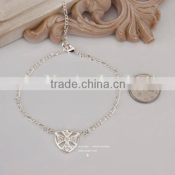 2014 little heart charm eco friendly silver baby anklet A003