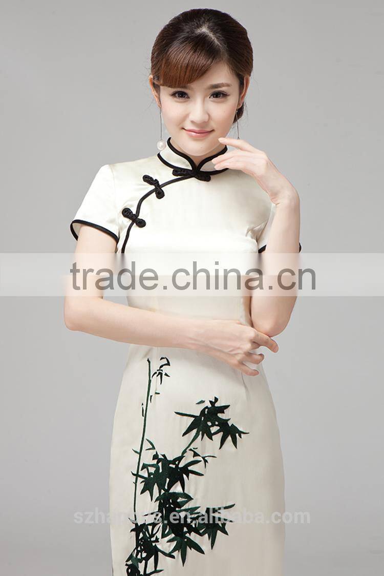 Sanjing famous fashion embroidered dress handmade in china
