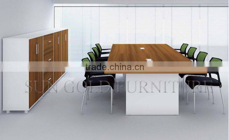 Plywood made Rectangular Boardroom table with Veneer surfaced (SZ-MT083)
