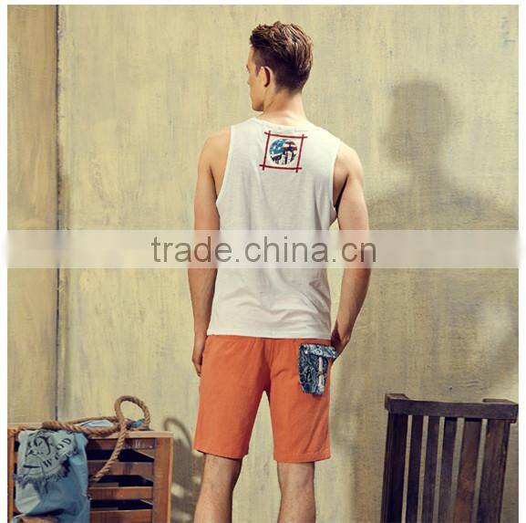 fashion cotton printing USA workout tank top for men hotsale