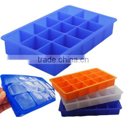 2016 hot sale food grade FDA and LFGB colorful silicone ice tray
