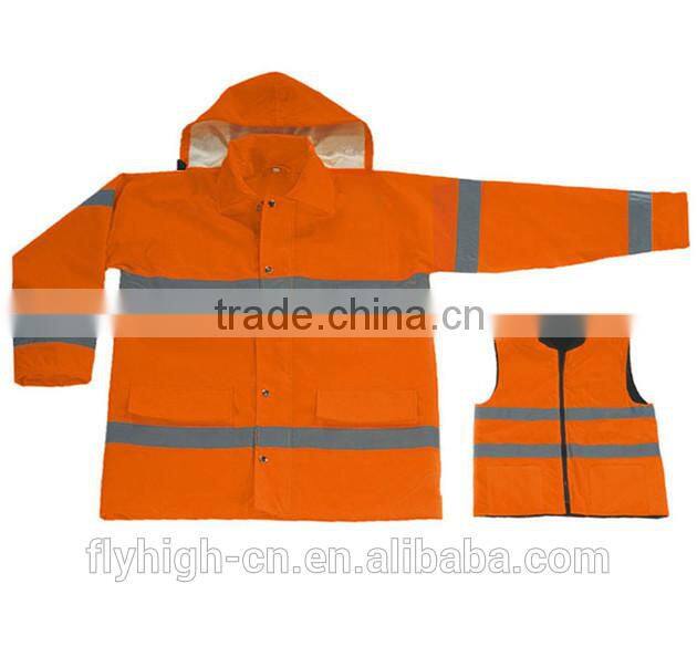Traffic Waterproof Hooded Refective Safety Hi VIS Jacket