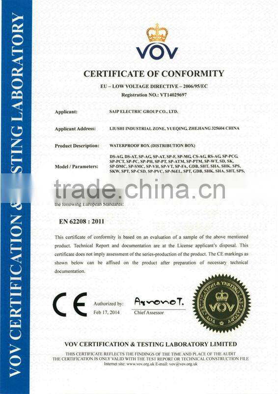 Manufacturer Saipwell 300*400*200mm fiberglass waterproof box IP65/ip66