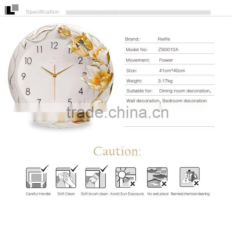 Romantic 3D Flower hanging decoration decorative art wall clock picture/