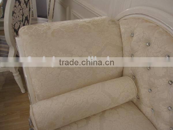 living room furnitures usa style fabric sofas / White noblest fabric french chaise lounge A01