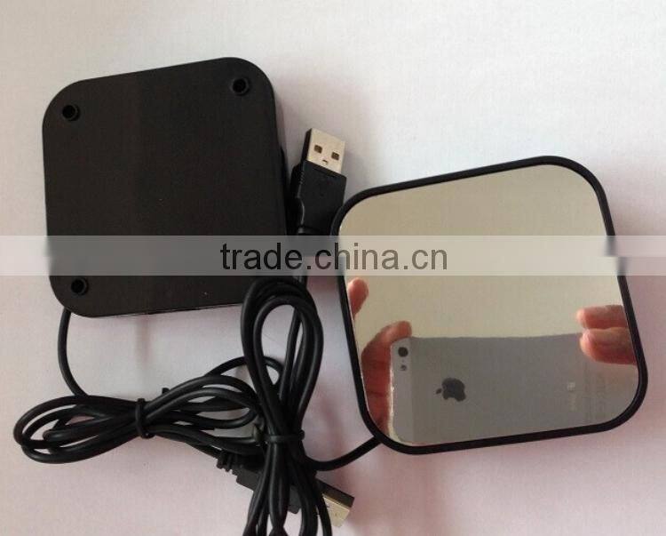 Computer mirror usb 2.0 hub 4 port with light-up logo