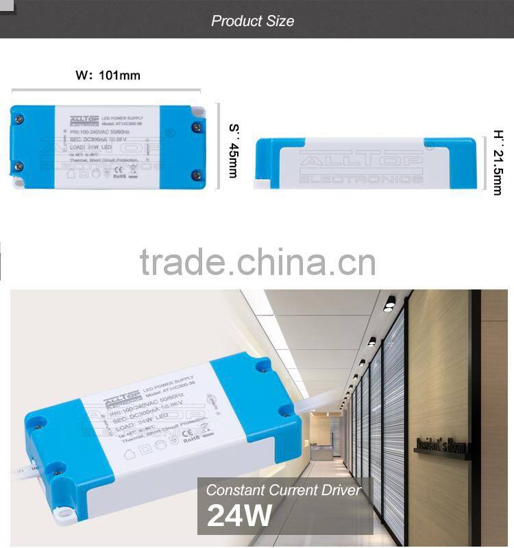 High efficiency constant current 24W 300ma led driver
