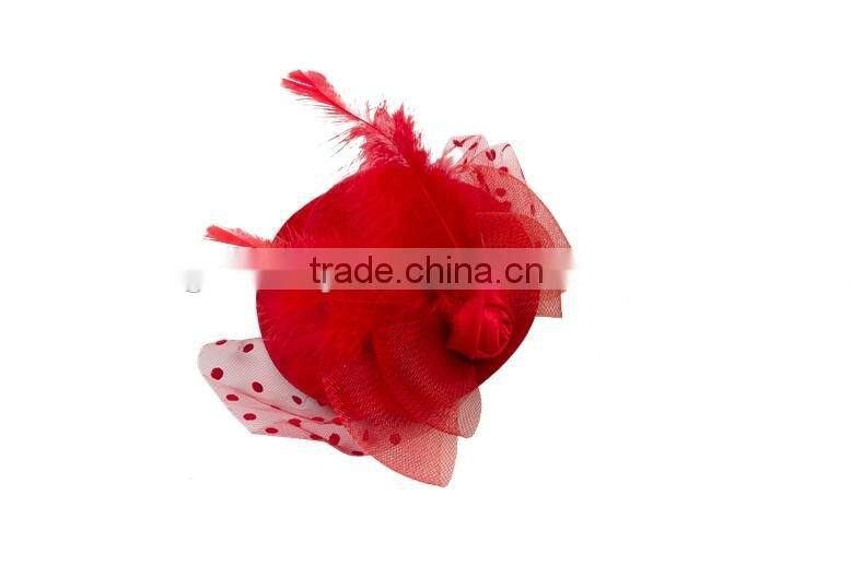 Fashion charming red hair band with feather