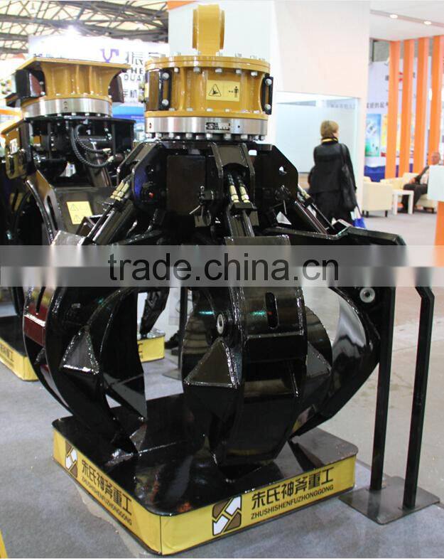 SF high quality 5 teeth hydraulic rotating grapple fit for 20T machinery