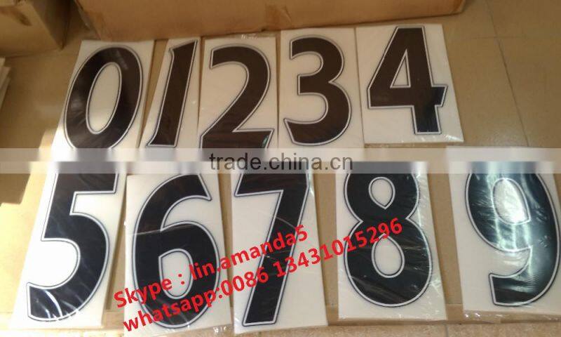 High quality printing number paper letters stickers on football jerseys