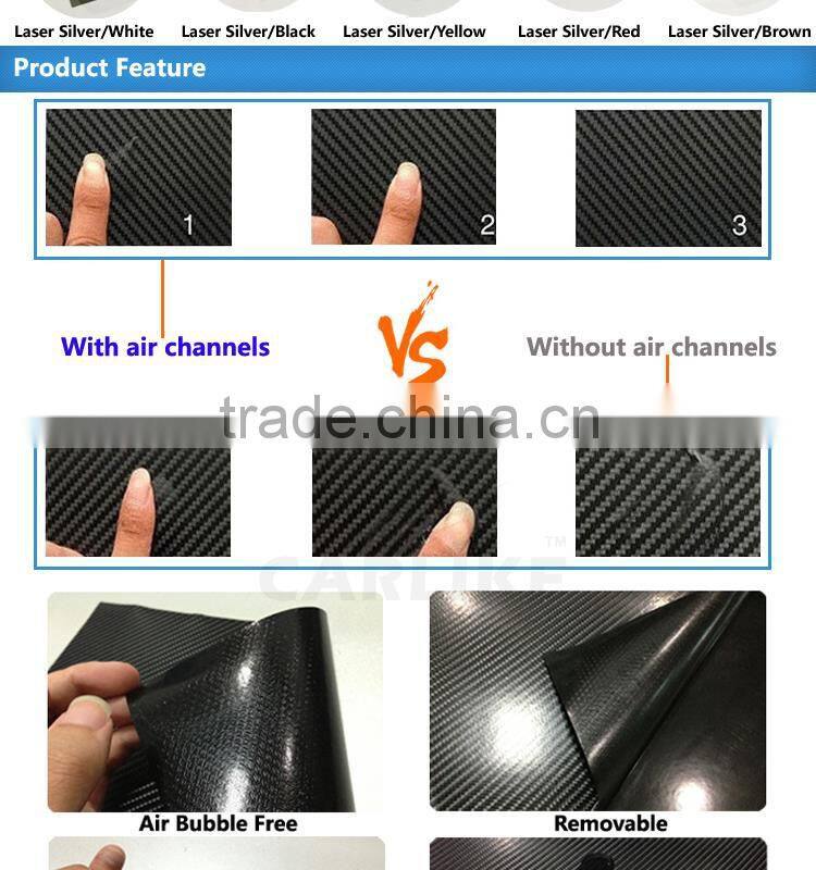 SINO CAR STICKER Glossy Black Car Wrap Film 2D Carbon Fiber Paper Roll