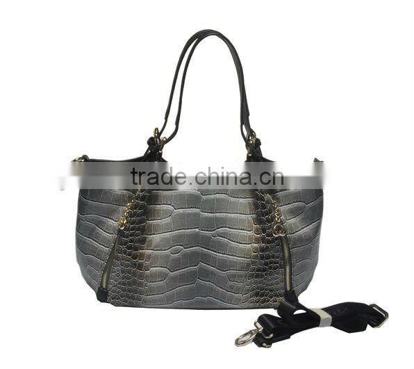 2012 new fashion croco skin pu bag ladies handbag !